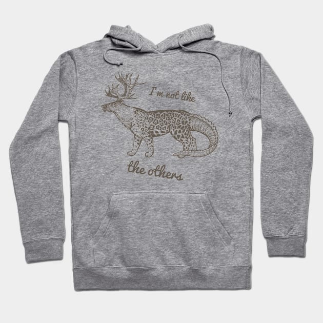 Unusual Deer Cheetah Crocodile Animal Hoodie by Mako Design 